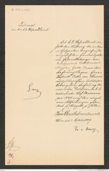 k.k. naturhistorisches Hofmuseum, Intendanzakten 1885-1896 (Hauer), Aktenzahl Z.354.a/1887, Seite 1